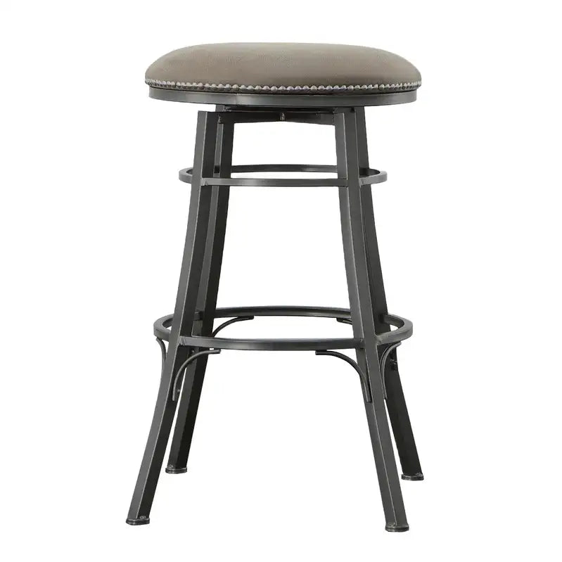 Gray Backless Swivel Bar Stool - Bali Design