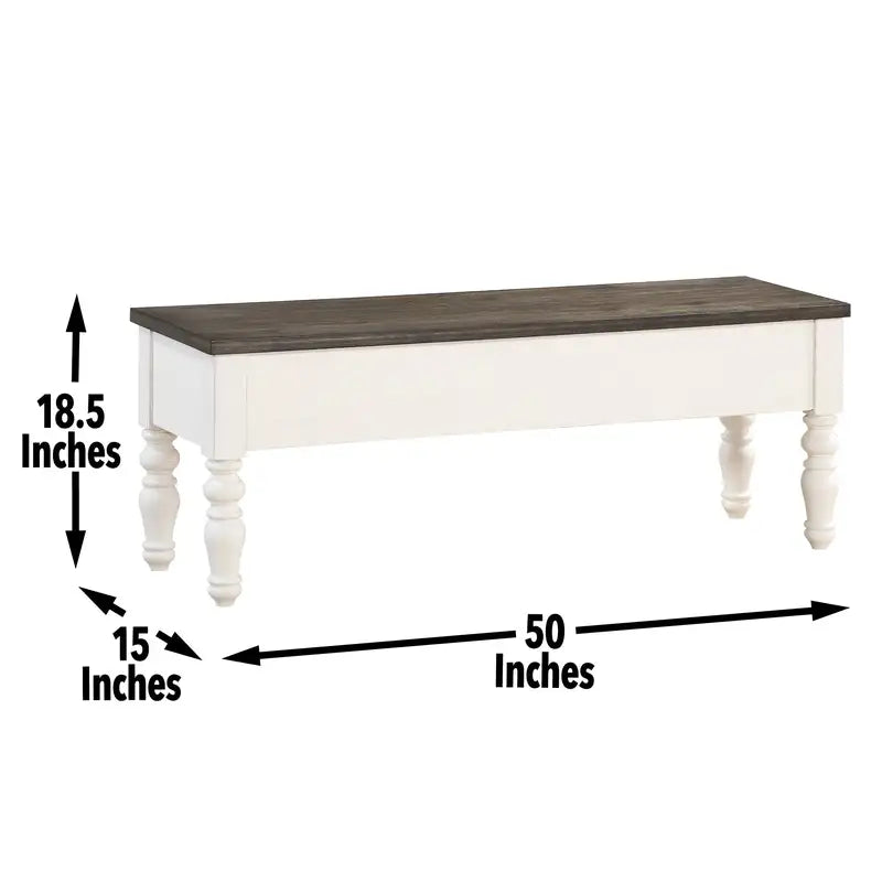 Joanna Two-Tone Storage Bench: Stylish & Functional Seating