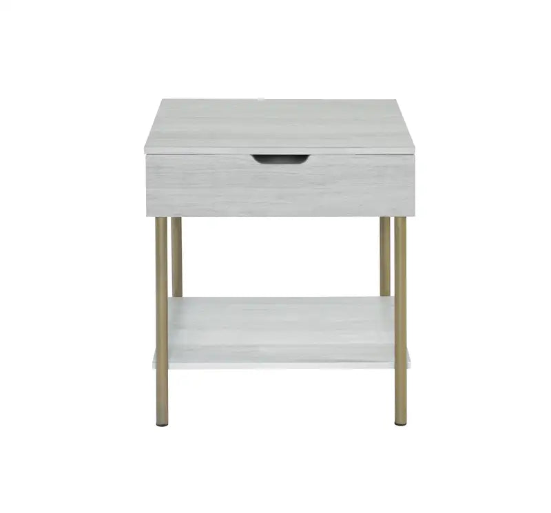 Whitman White Square End Table