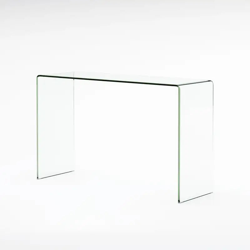 12mm Tempered Glass Console Table - Modern Bent Glass Side Table