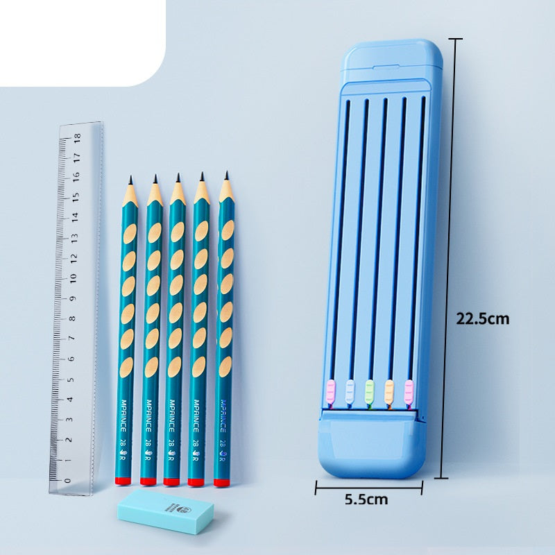 Ruler Pencil Eraser 4-Piece Stationery Box School Supplies