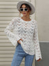 Openwork Dropped Shoulder Knit Top - Minihomy