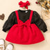 Baby Girl Two-Tone Bow Detail Dress - Minihomy