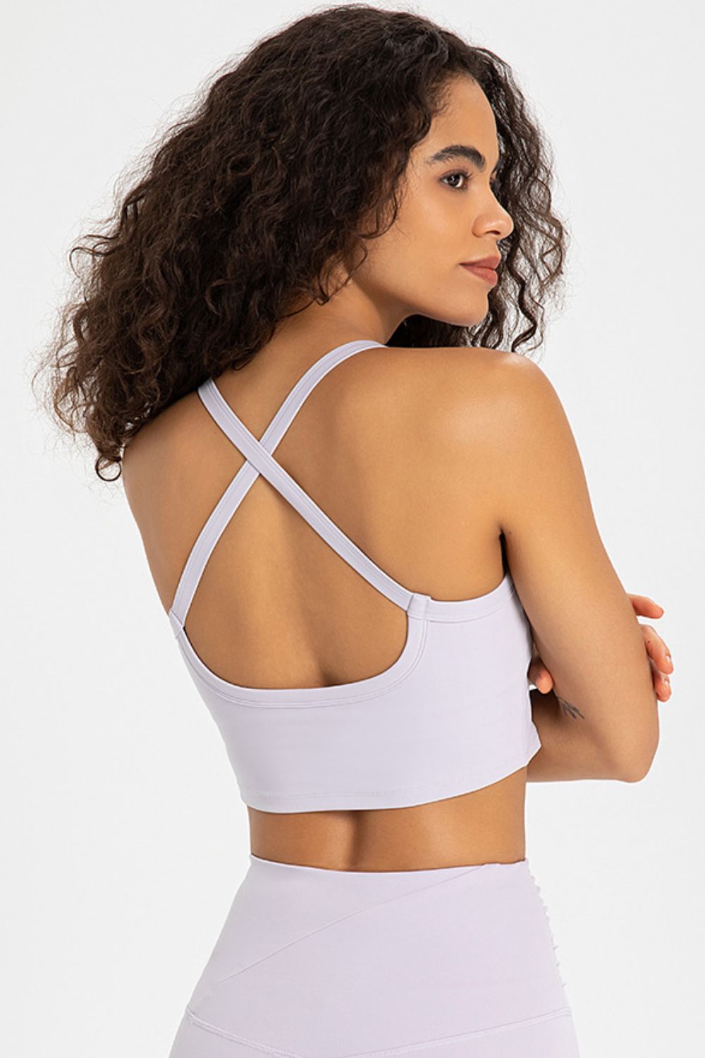 Crisscross Back V-Neck Sports Bra - Minihomy