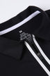 Contrast Long Sleeve Zip Polo Shirt - Minihomy