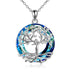 Sterling Silver Tree of Life Pendant Necklace Jewelry Gift for Women Girls with Crystal