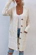 Cable-Knit Button Down Duster Cardigan