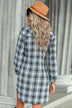 Plaid Tie Front Mini Shirt Dress - Minihomy