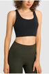 Mesh Panel Racerback Longline Sports Bra - Minihomy