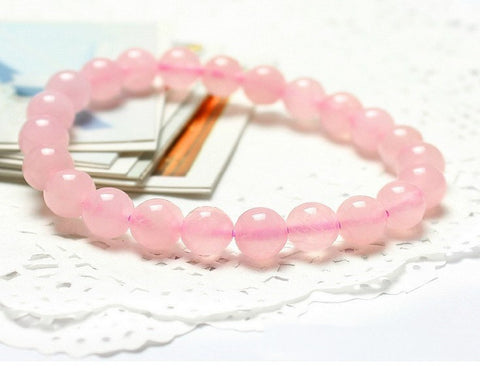 Natural Pink Hibiscus Crystal Bracelet for Women