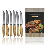 Damascus Steak Knife |  Stainless Steel Western Food Knife - Sharp & Durable - Minihomy