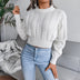 Cable-Knit Cropped Sweater - Minihomy