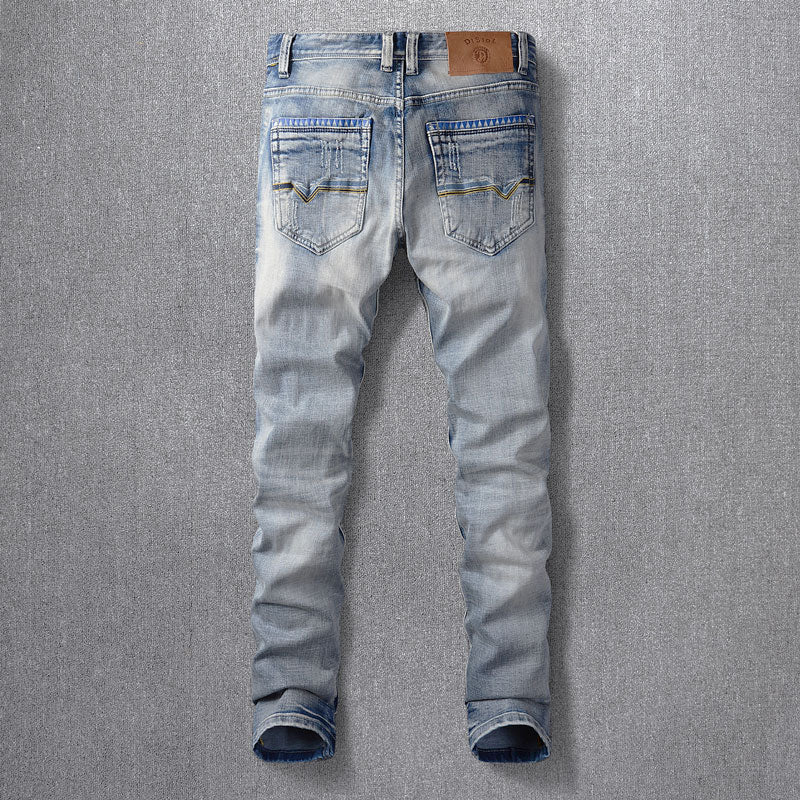 European And American Ripped Men's Jeans