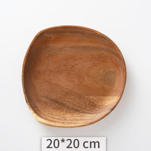 Acacia Wooden Tray Cake Tray Wooden Irregular Dinner Plate Homestay Hotel Set Plate