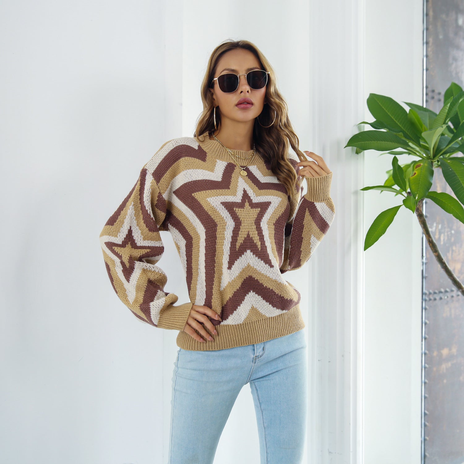 Star Dropped Shoulder Sweater: Embrace Effortless Style