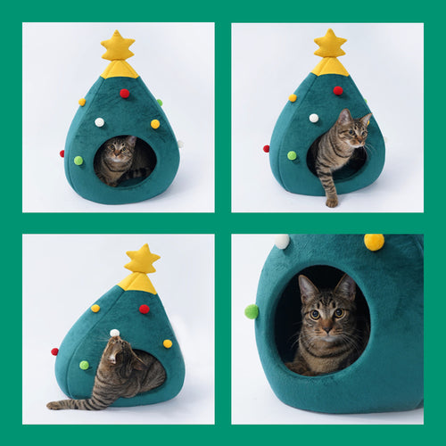 Pet Christmas Tree Bed Cat Mat Kennel