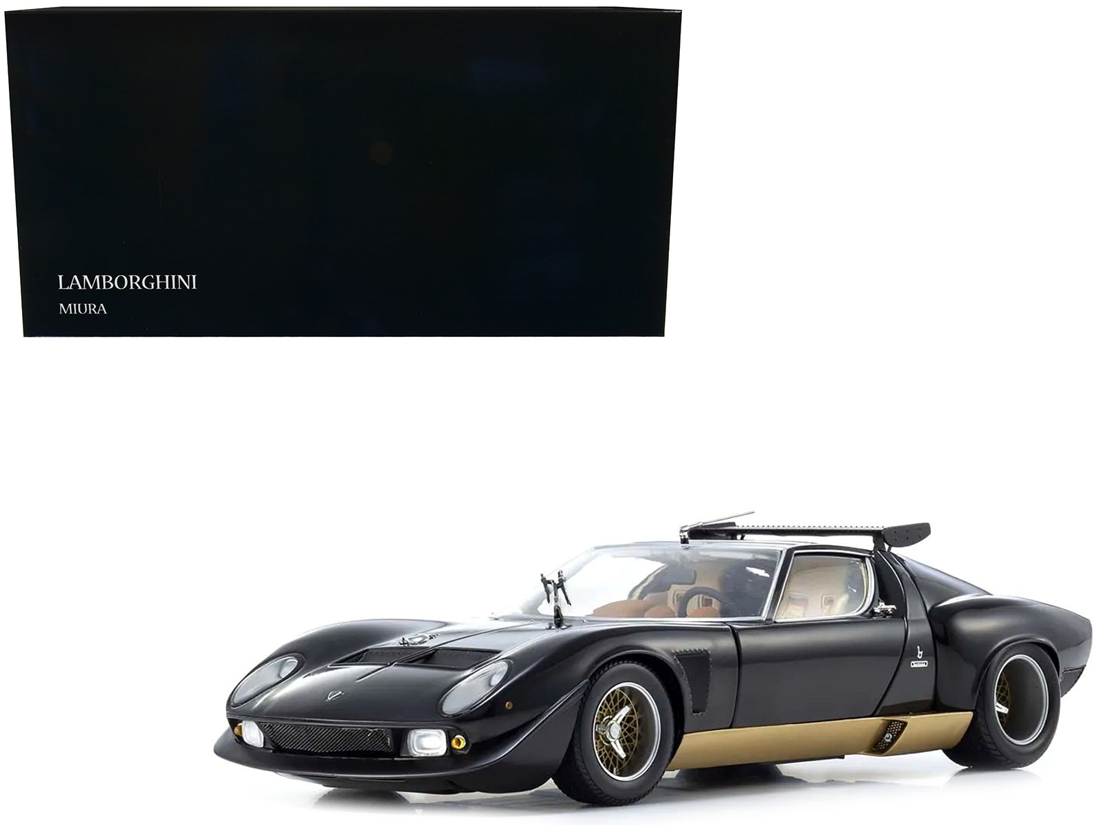 Lamborghini Miura SVR Black and Gold 1/18 Model Car by Kyosho - Minihomy