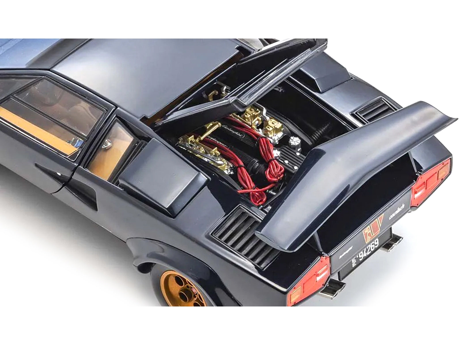 Lamborghini Countach Walter Wolf 3 Dark Blue 1/18 Diecast Model Car by Kyosho - Minihomy