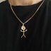 Funny Doodle Necklace Hip Hop Smiley Stick Figure Pendant Hand Gesture Middle Finger Necklaces - Minihomy