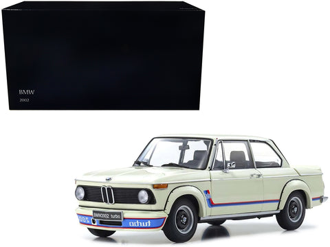 BMW 2002 Turbo White with Red and Blue Stripes 1/18 Diecast Model Car by Kyosho