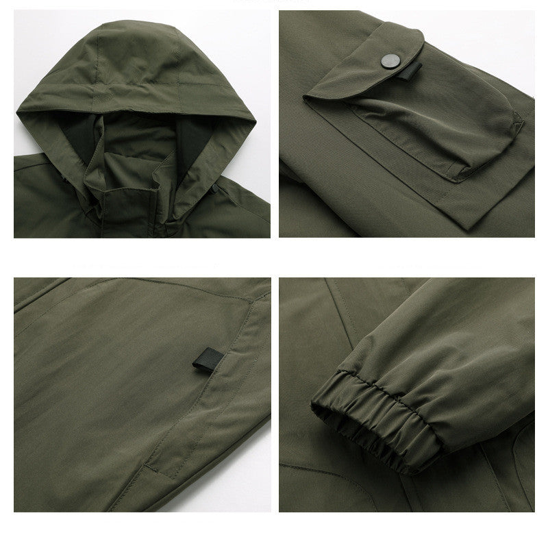 Mens Jacket Hooded Top Technical Work - Minihomy