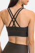 Crisscross Strappy Back Sports Bra - Minihomy