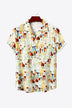 Full Size Printed Button-Up Short Sleeve Shirt - Minihomy