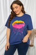 Plus Size Lip Graphic Tee Shirt - Minihomy