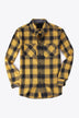 Plaid Button Front Long Sleeve Shirt with Breast Pockets - Minihomy