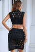 Openwork Cropped Top and Skirt Set - Minihomy