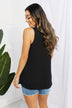 Blumin Apparel Chance of Sun Full Size Ribbed V-Neck Tank in Black - Minihomy