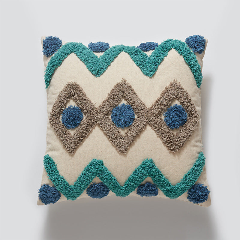 Cotton Tufted Throw Pillow Decorative Sofa Cushion Cover Pillow