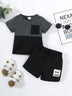 Boys Color Block Tee Shirt and Shorts Set - Minihomy