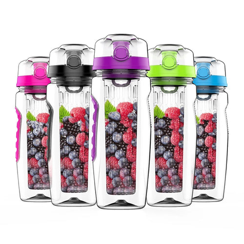 BPA Free Fruit Infuser Juice Shaker Sports Lemon Water Bottle Tour hiking Portable Climbing Camp Bottles