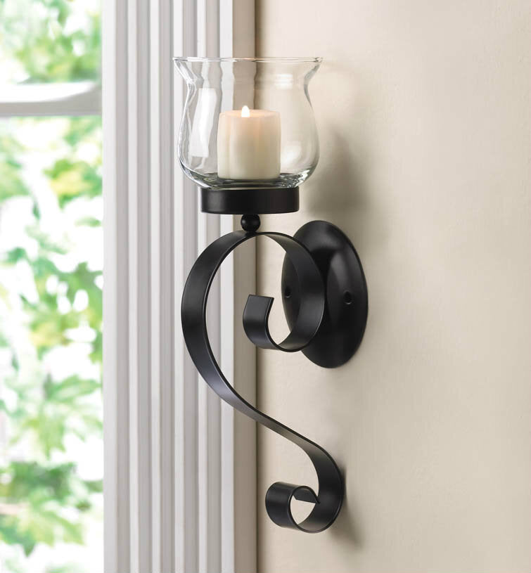 Iron Scroll Wall Candle Sconce - Minihomy