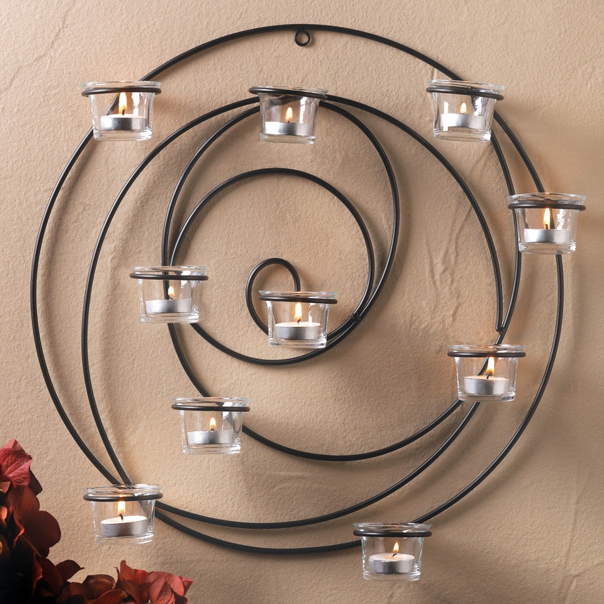 Endless Circles Iron Candle Wall Sconce - Minihomy