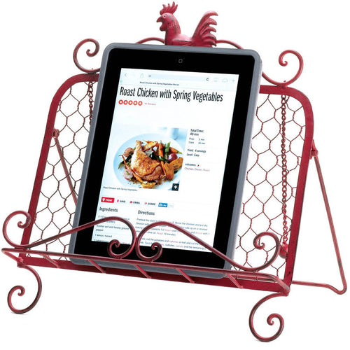 Iron Rooster Cookbook or Tablet Stand