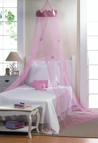 Pink Princess Crown Bed Canopy