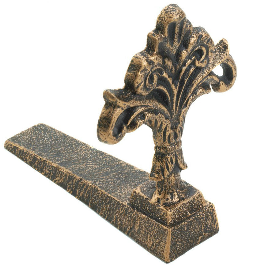 Cast Iron Antique-Look Fleur de Lis Door Stopper - Minihomy