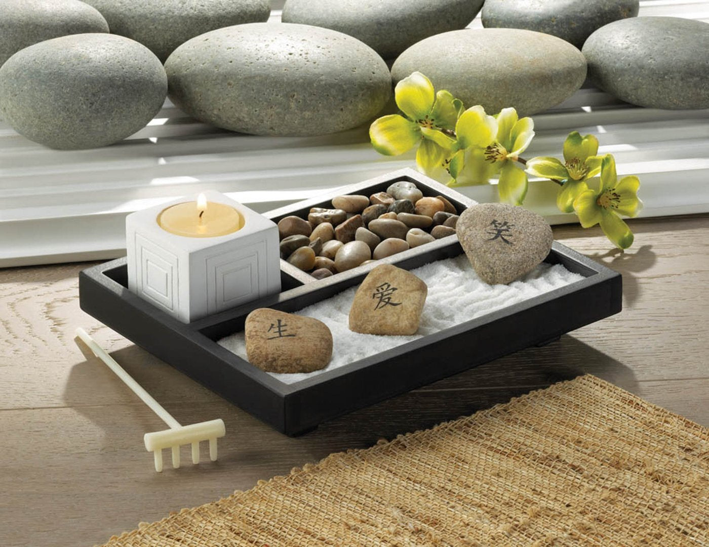 Live Love Laugh Desktop Zen Garden Set - Minihomy