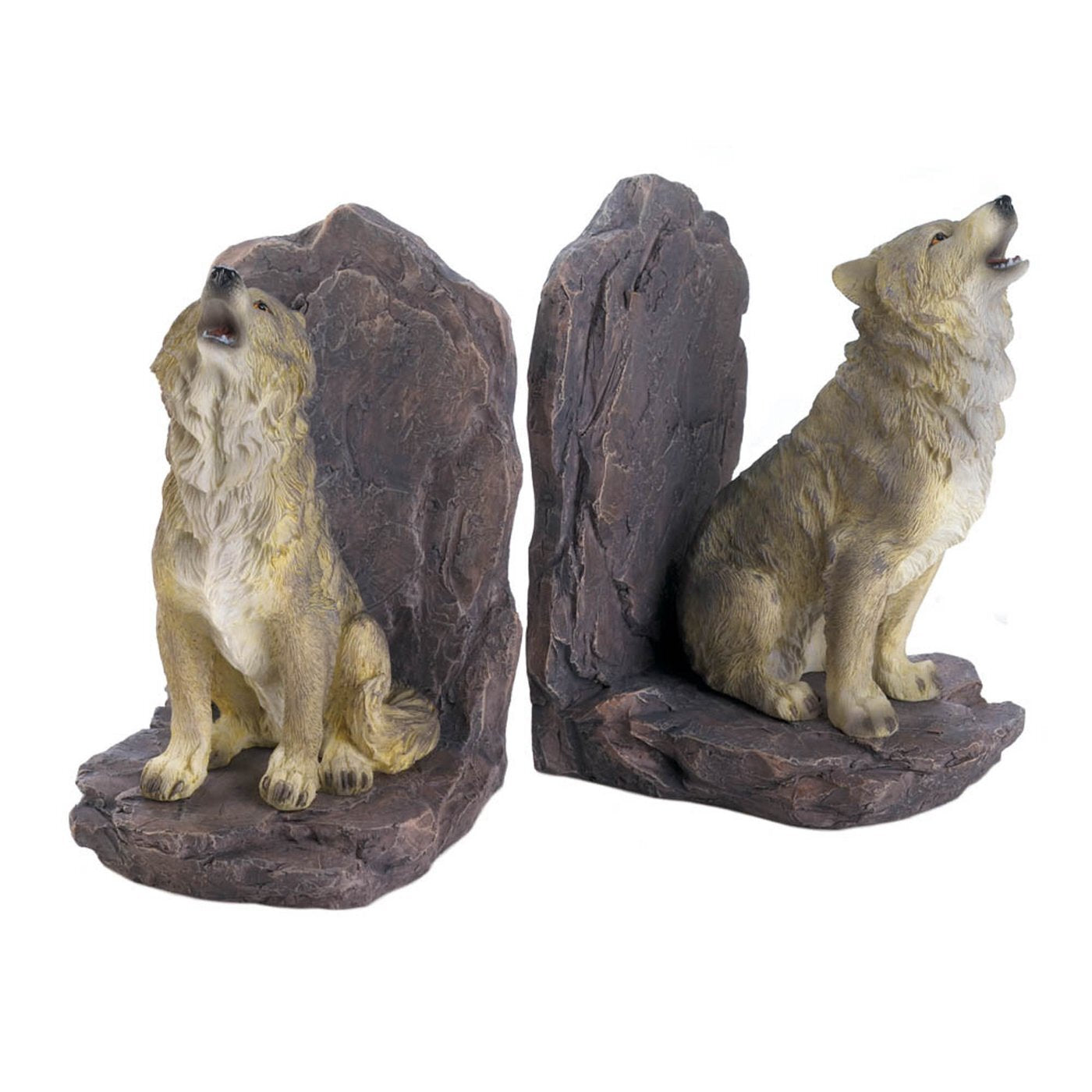 Howling Wolves Bookend Set