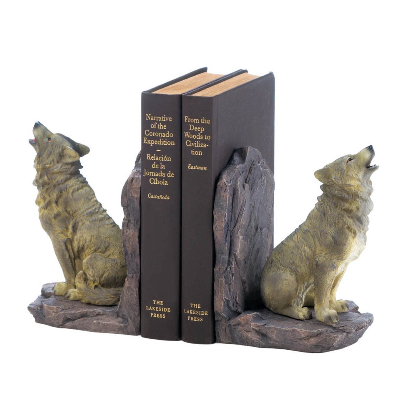 Howling Wolves Bookend Set