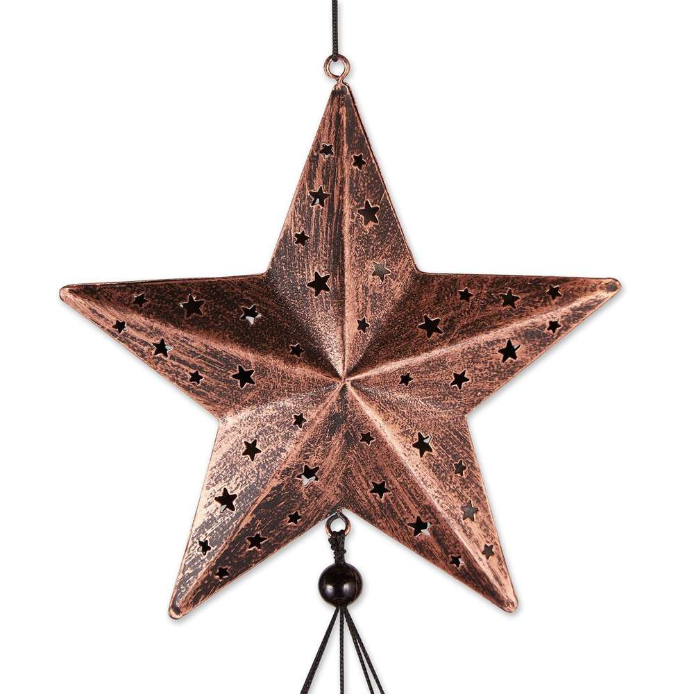 Bronze Wind Chimes with Stars and Bells - 34 inches - Minihomy