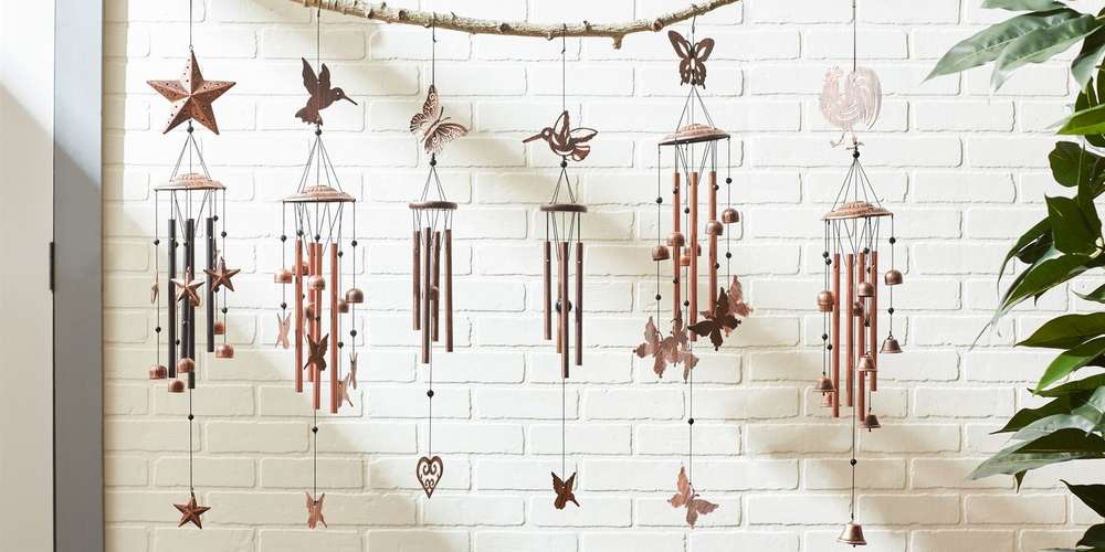 Bronze Wind Chimes with Stars and Bells - 34 inches - Minihomy