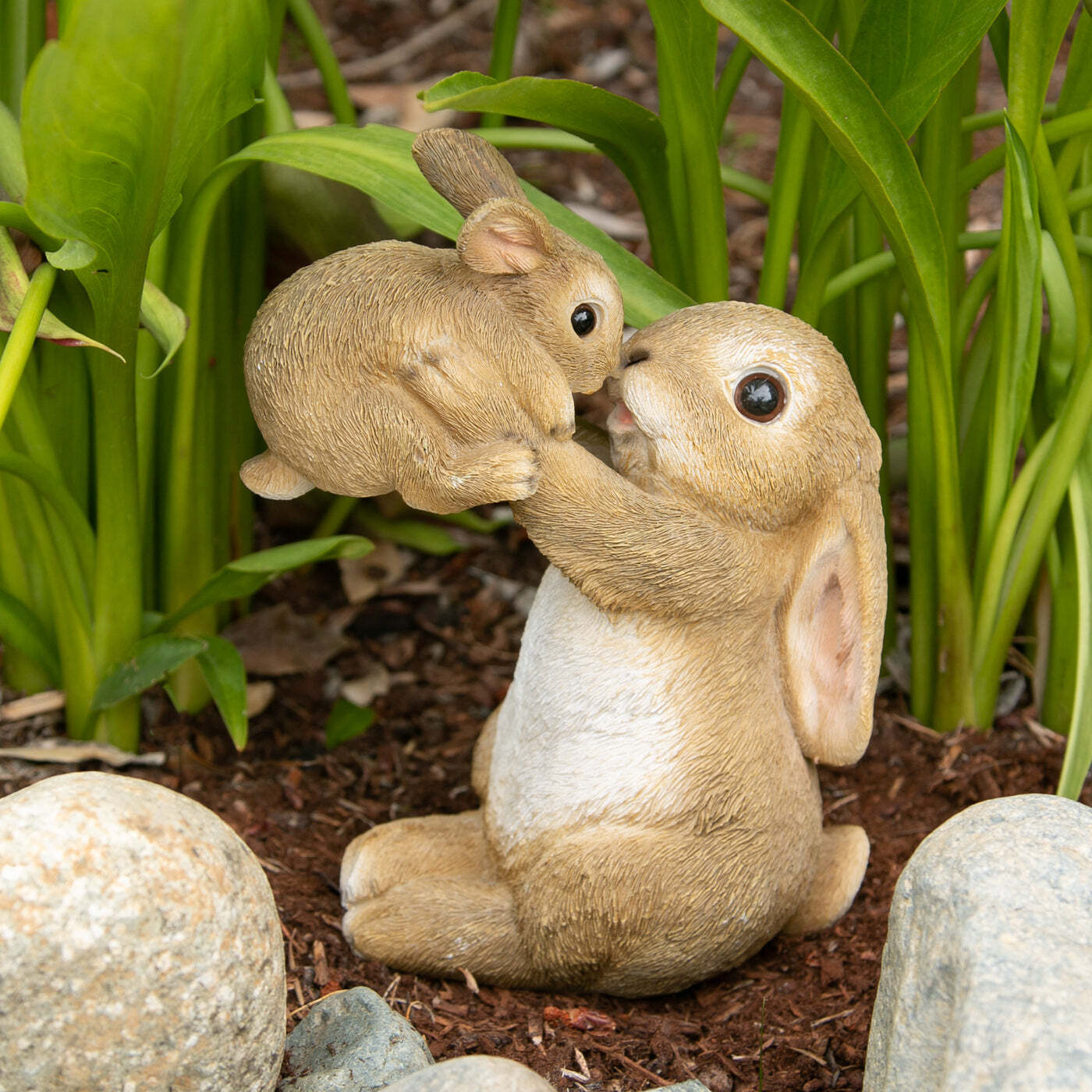 Mother and Baby Bunny Figurine - Minihomy