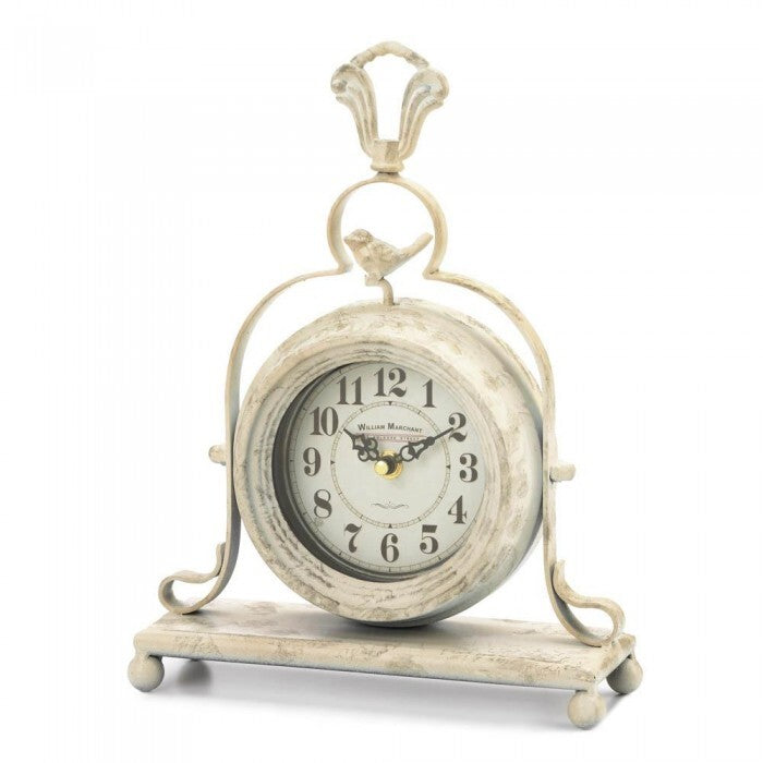 Antique-Style Table Clock with Bird - Minihomy