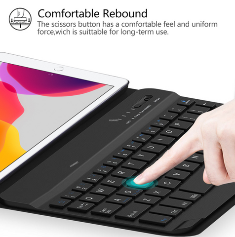10.2 inch Tablet -Rechargeable Removable Wireless Bluetooth Keyboard Smart Case