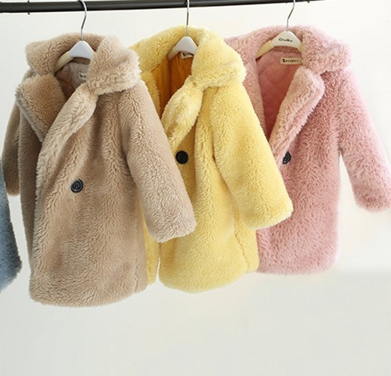 Big Kids Fur Coat for Autumn and Winter