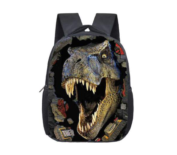 Jurassic dinosaur  backpack primary and secondary school students wear-resistant burden reduction bag 3D printing a generation of factory direct sales