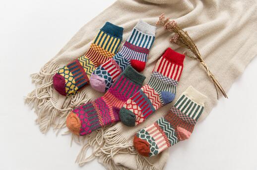 Winter Thick Warm Wool Women Colorful Socks